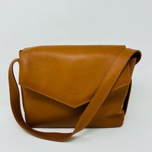 Marcella New York Brown Pebbled Leather Crossbody Bag
